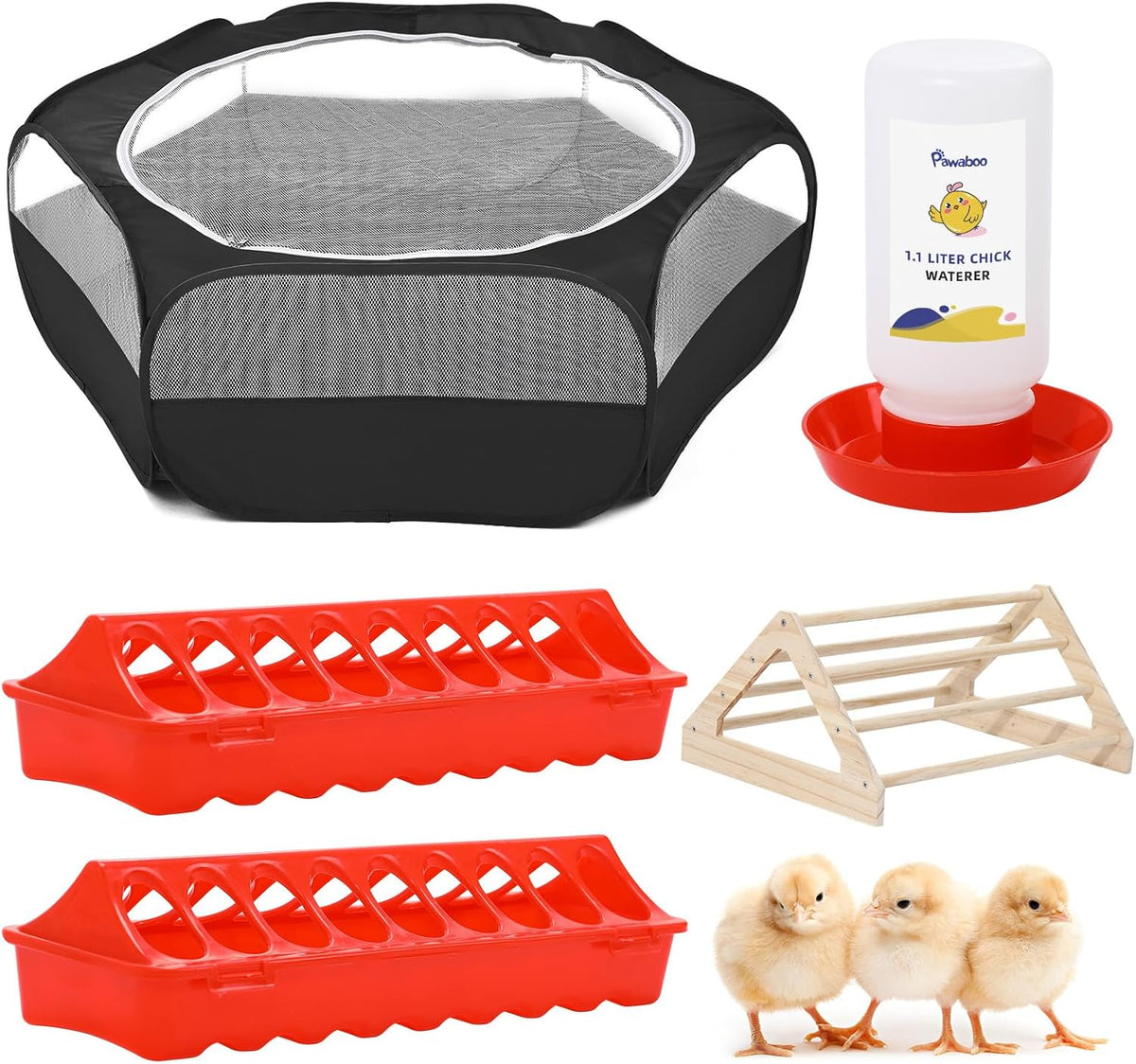Pawaboo Chick Brooder Box for Chick Starter Kit, Black