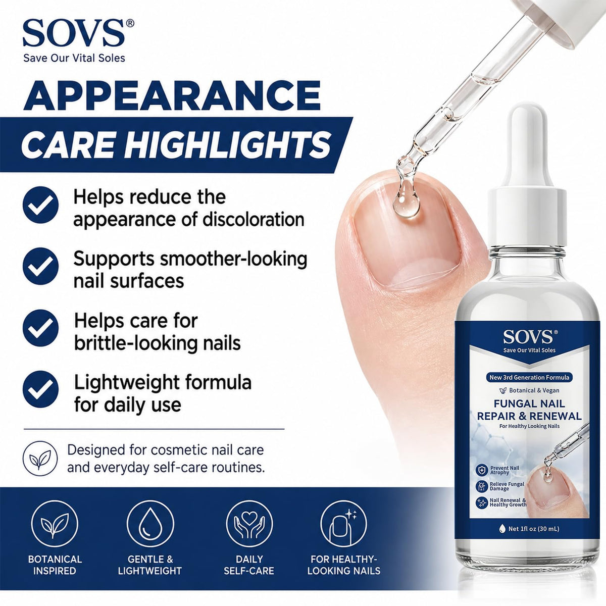 Toenail Treatment,Gentle Formula, Effectively Improves Nails for a More Beautiful Appearance,blue