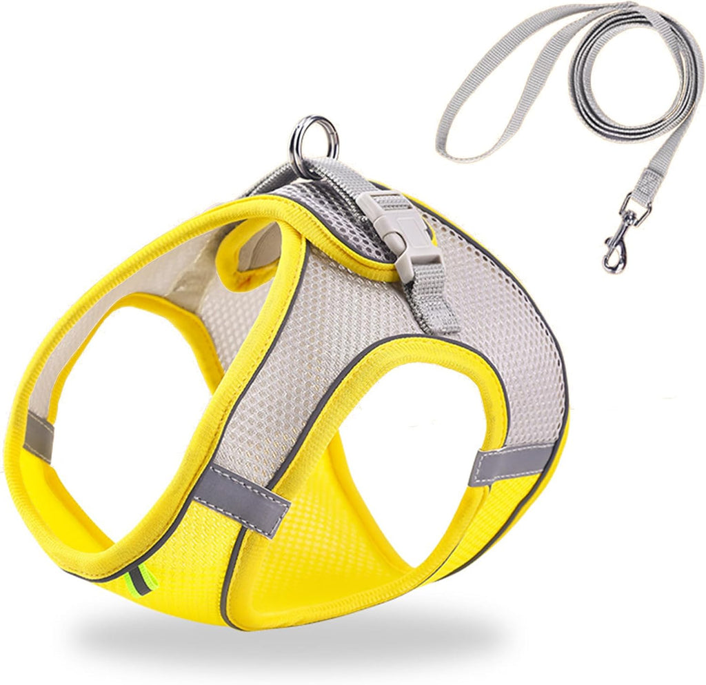 Cat Harness and Leash Set Soft Adjustable Escape Proof Cat Leash Breathable Comfortable Vest Easy to Wear Kitten/Small Dogs Harness for Outdoor Walking Green l