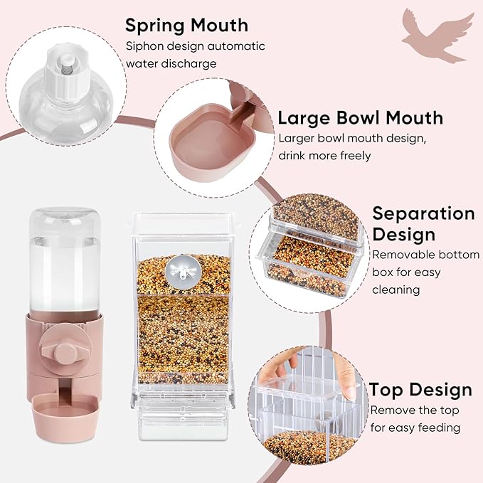 No Mess Bird Feeder Water Dispenser Set, Bird Feeder - Image 5