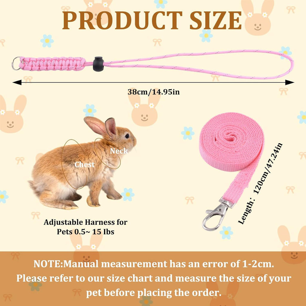 Handmade Figure 8 Harness and Leash for Ferrets,4 PCS Escape Proof Bunny Harness Vest for Pet Running Walk Jogging Bunny Kitten Ferret and Other Small Pet
