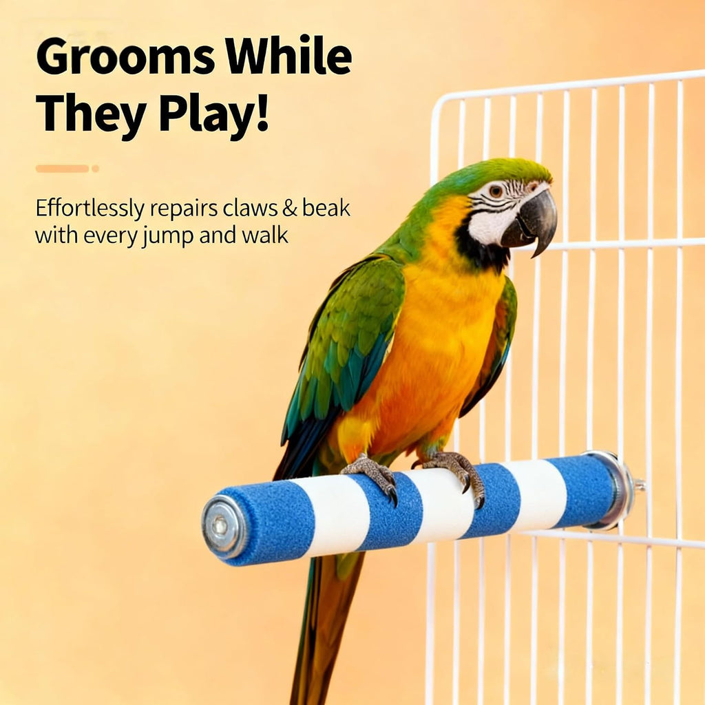 AOTU Bird Perch for Cage, 7.9” x 1” Rough-Surfaced Grinding Stone – Durable Beak & Claw Trimming Accessory for Conure, Cockatiel & Parrot, Non-Toxic Long-Lasting Bird Cage Accessory