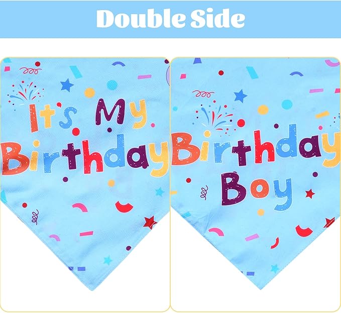 hoyuwak Dog Birthday Party Supplies Girl Boy Dog Birthday Bandana Bow Hat - Image 3