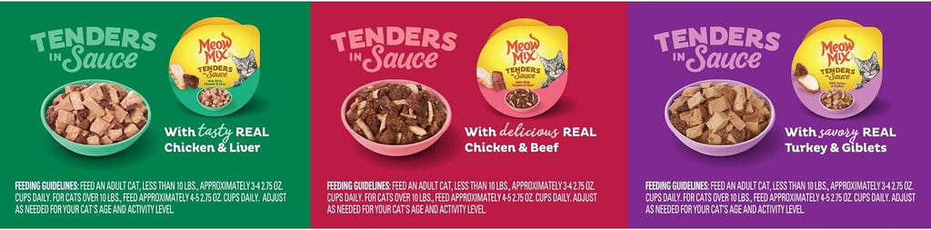 Meow Mix Poultry & Beef Favorites, Wet Food Variety Pack, 24 Cups