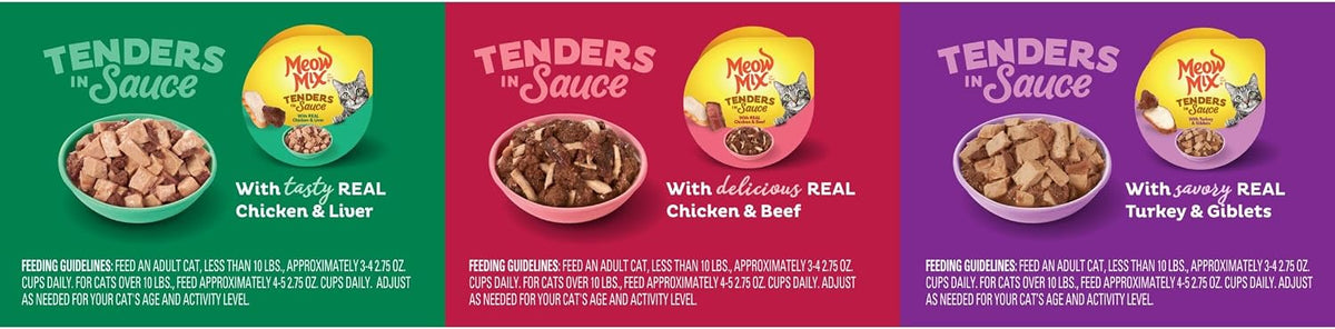 Meow Mix Poultry & Beef Favorites, Wet Food Variety Pack, 24 Cups
