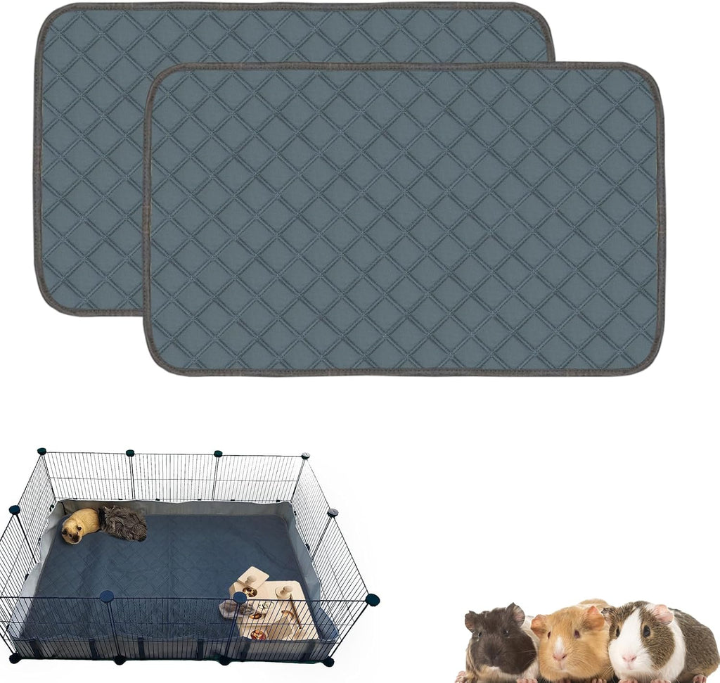 4 Pack Guinea Pig Cage Liners Washable Guinea Pig Bedding Reusable Waterproof Super Absorbent Guinea Pig Pee Pads Anti Slip Mat for Small Animals Rabbit Hamster Rat - 24" x 18"