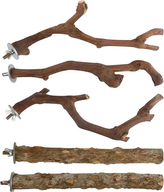 5 PCS Wood Bird Perches, Natural Grape Wood Branches - Image 6