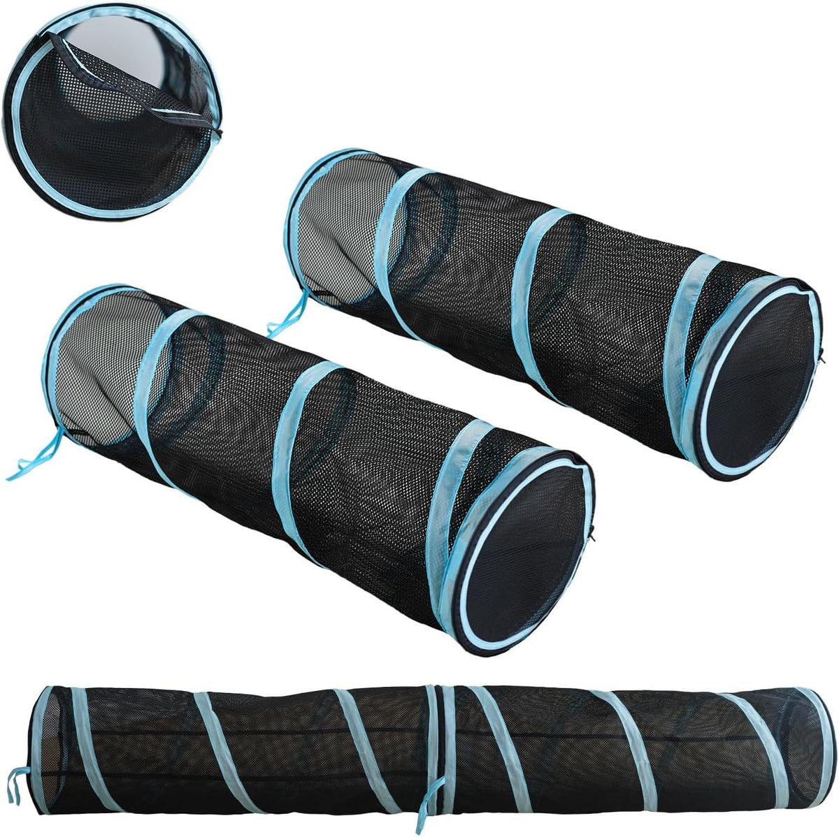 INTURN Cat Furniture Tent for Indoor and Outdoor Playpen Portable Cat Tunnels, Outdoor Kennel (2 Tunnels)