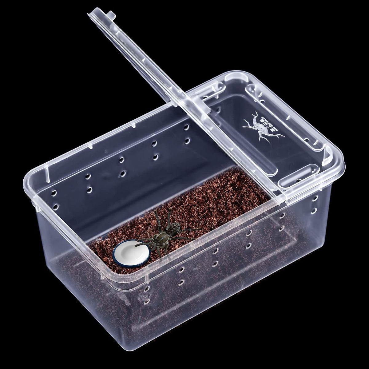 8 Pcs Reptile Breeding Box, Vent Holes, Clear, 5.9 x 3.9 x 2.5 Inch