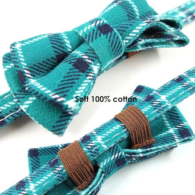 Cat Collar Breakaway with Bell and Bow Tie, Plaid Design Adjustable Safety - Image 5