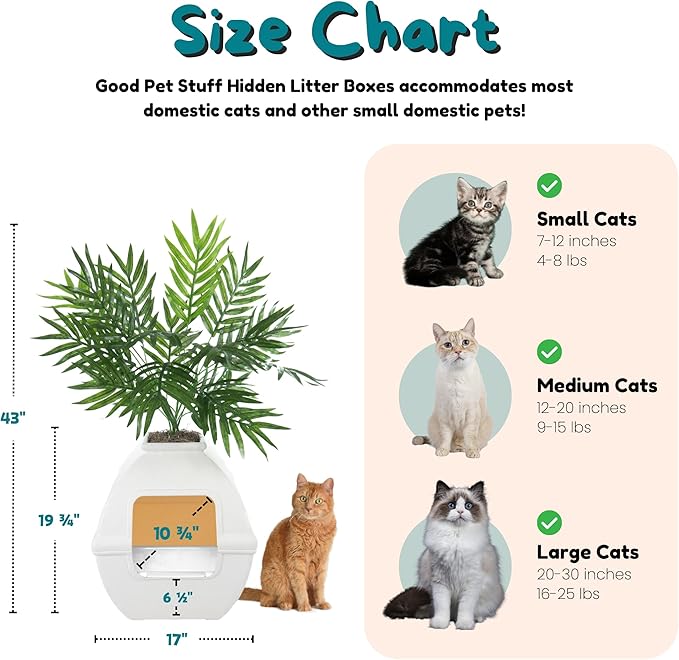 Good Pet Stuff Hidden Litter Box Planter, Decorative Cat Litter Enclosure - Image 8