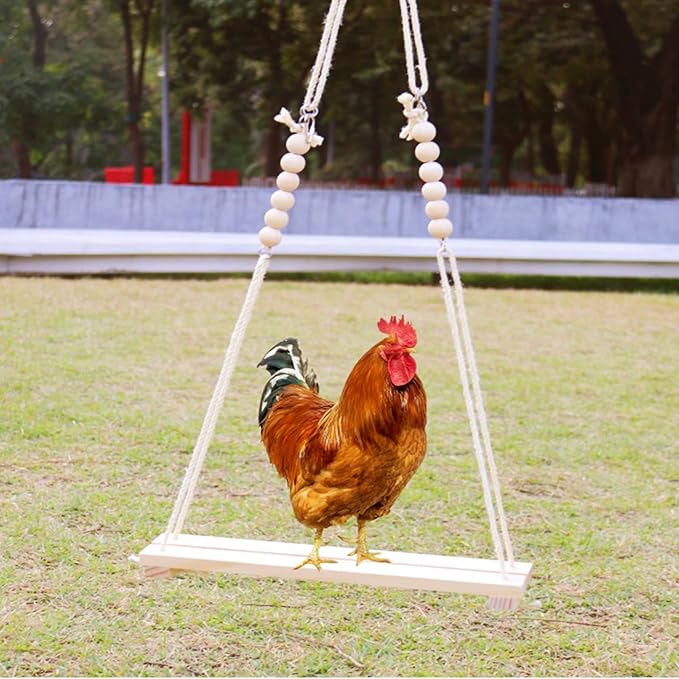 1 Pack Wooden Chicken Swing Toy, Rooster Swing - Image 5