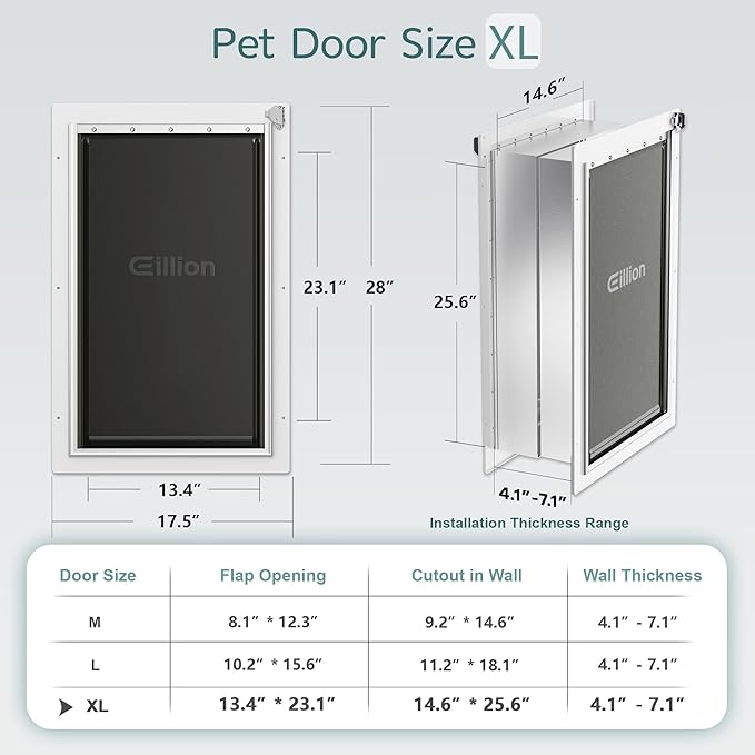 XL Pet Door for Wall Dog Door, 3-Flap XLarge Doggie Door for Exterior Wall - Image 6