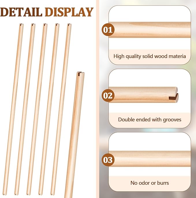 Sintuff 8 Pcs Bird Perches for Cage Accessories, Wooden Perch Rods Replacement - Image 3