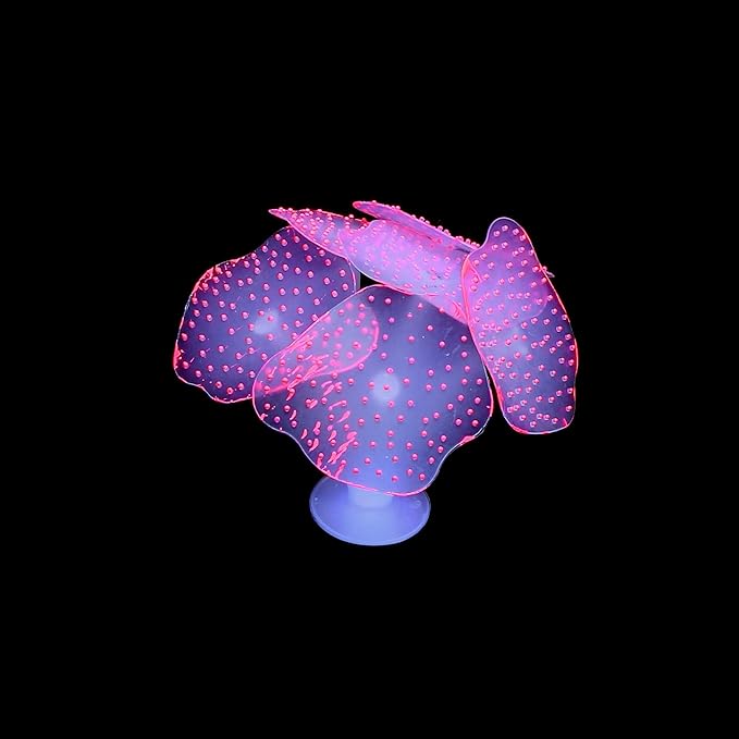 Lpraer 4 Pack Glow Aquarium Decorations Coral Reef Glowing Mushroom Anemone - Image 5