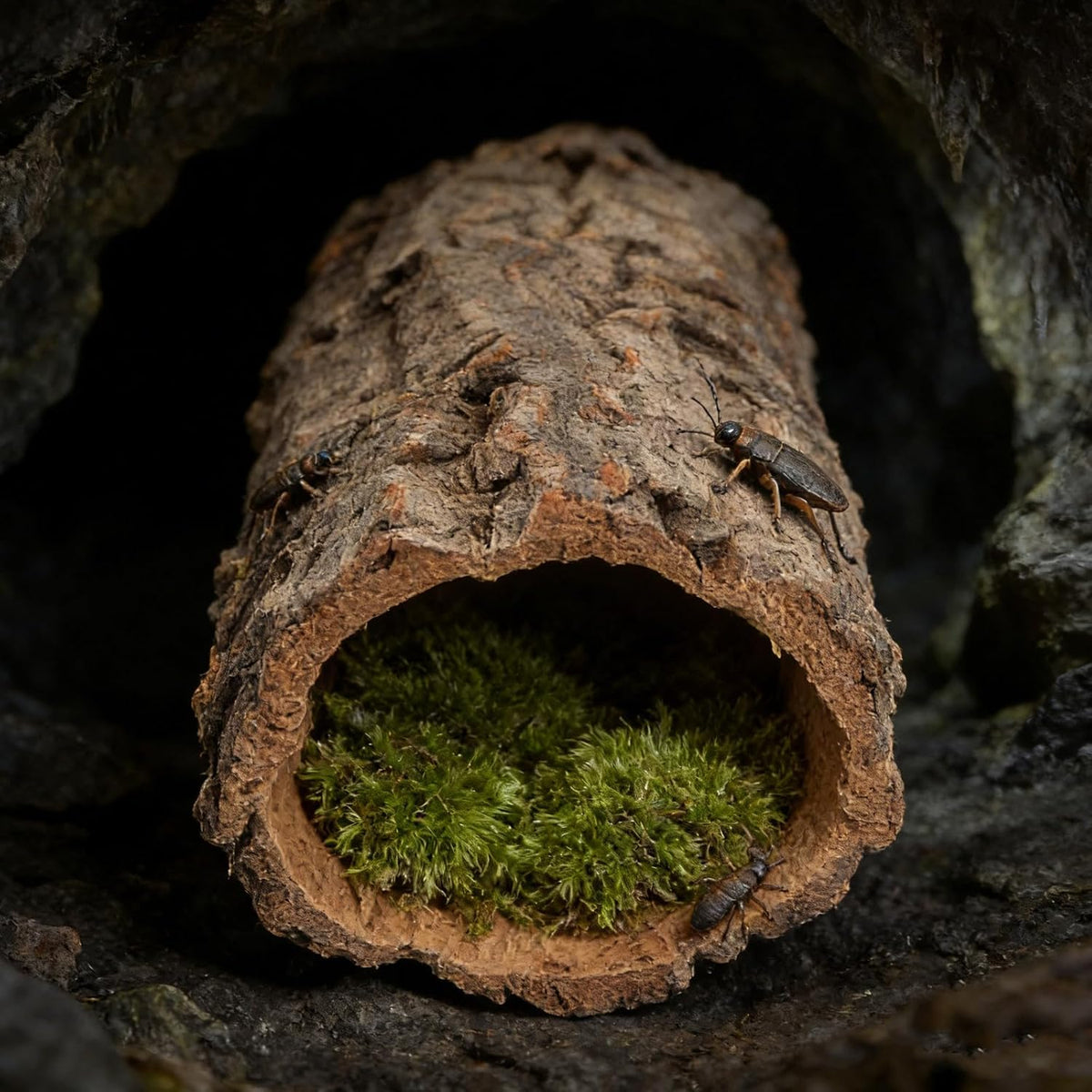 Cork Bark for Reptile Hide, Small Natural Hollow Log Cave, 20 Cm