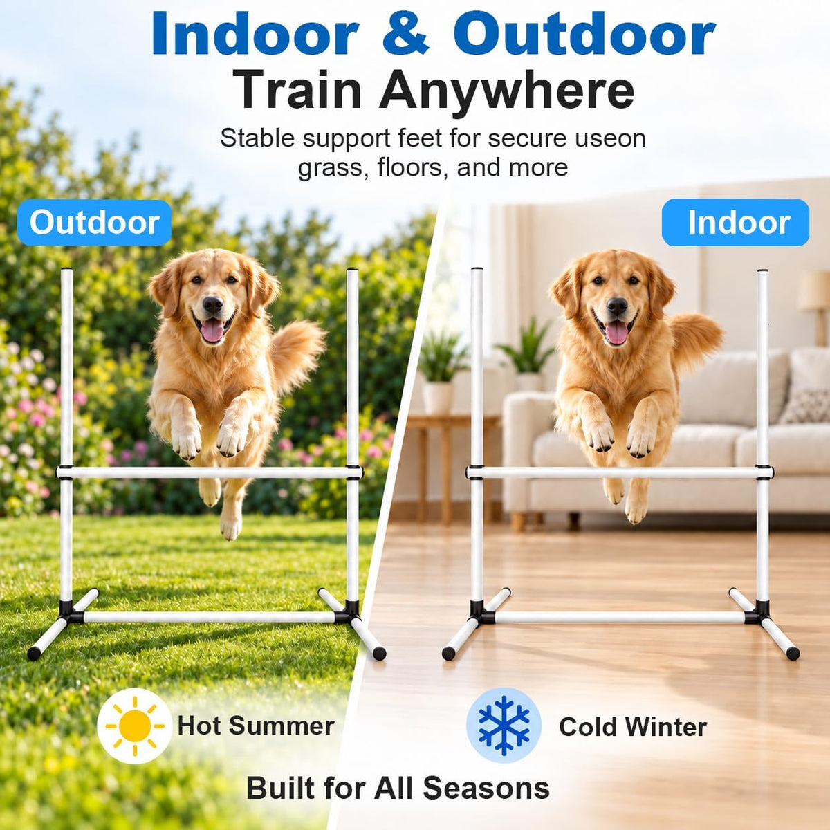 Dog Agility Hurdle Set with 32 Adjustable Bars & Ground Stakes