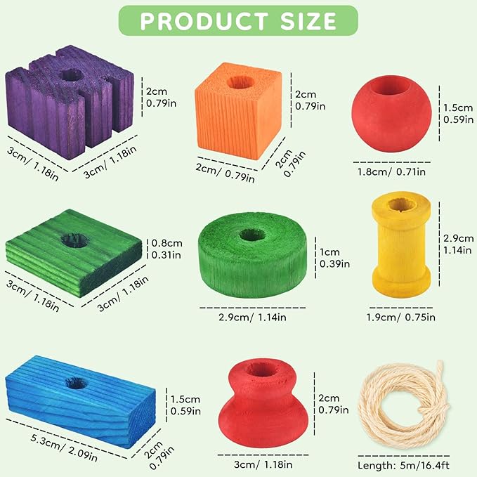 Bird Toys for Parrots, Natural Parrot Chew Training Foot Toy for Amazon African - Image 3