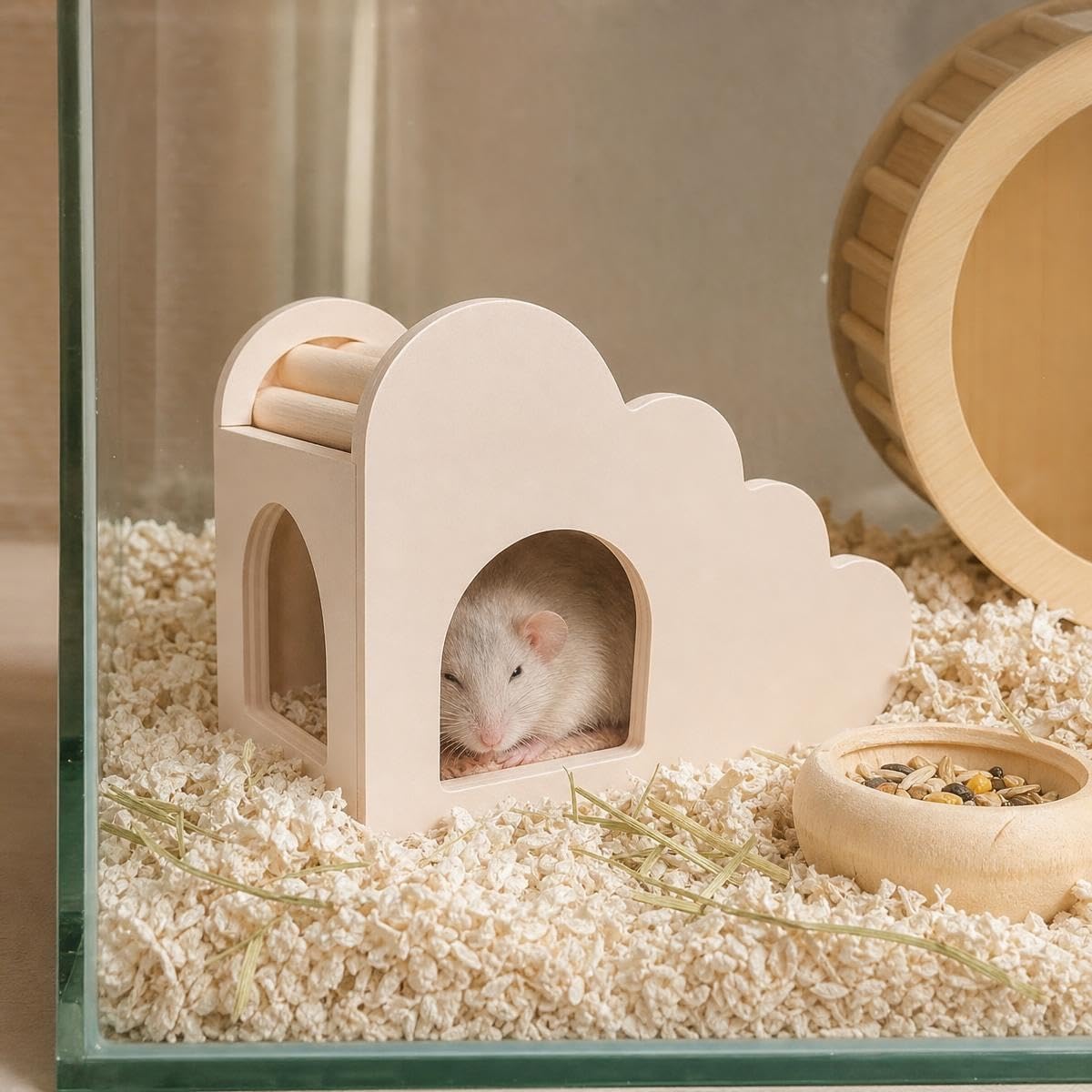Hamster House and Hideout with Climbing Ladder
