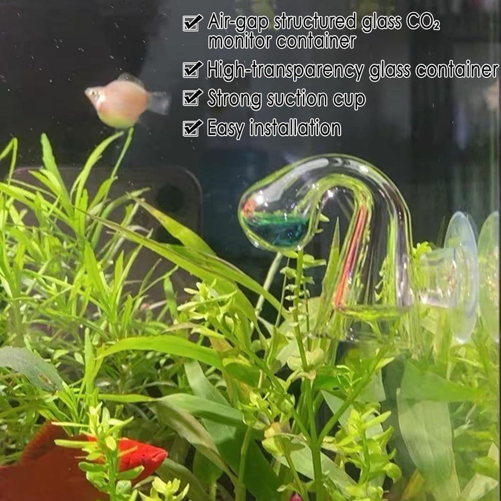 CO₂ Level Indicator Reagent for Aquarium Fish Tank Test Kits Glass Aquarium Water C02 Drop Checker Container DIY CO2 Reactor Bottle caps Kits and so on