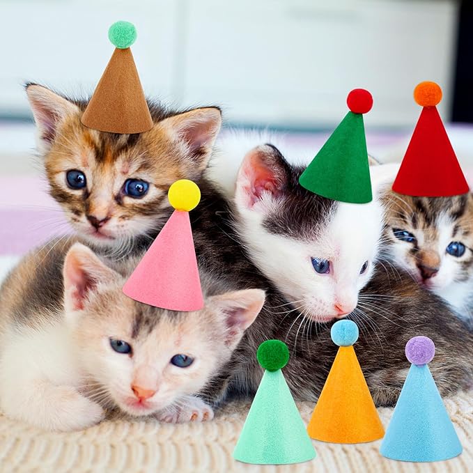 10 Pcs Mini Birthday Party Hats Multicolor Lovely Cone Hats - Image 4