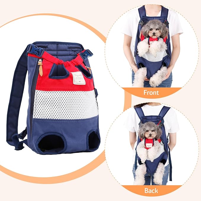 Dog Carrier Backpack, Pet Front Carrier Backpack Legs Out Dog Chest Carrier - Image 5
