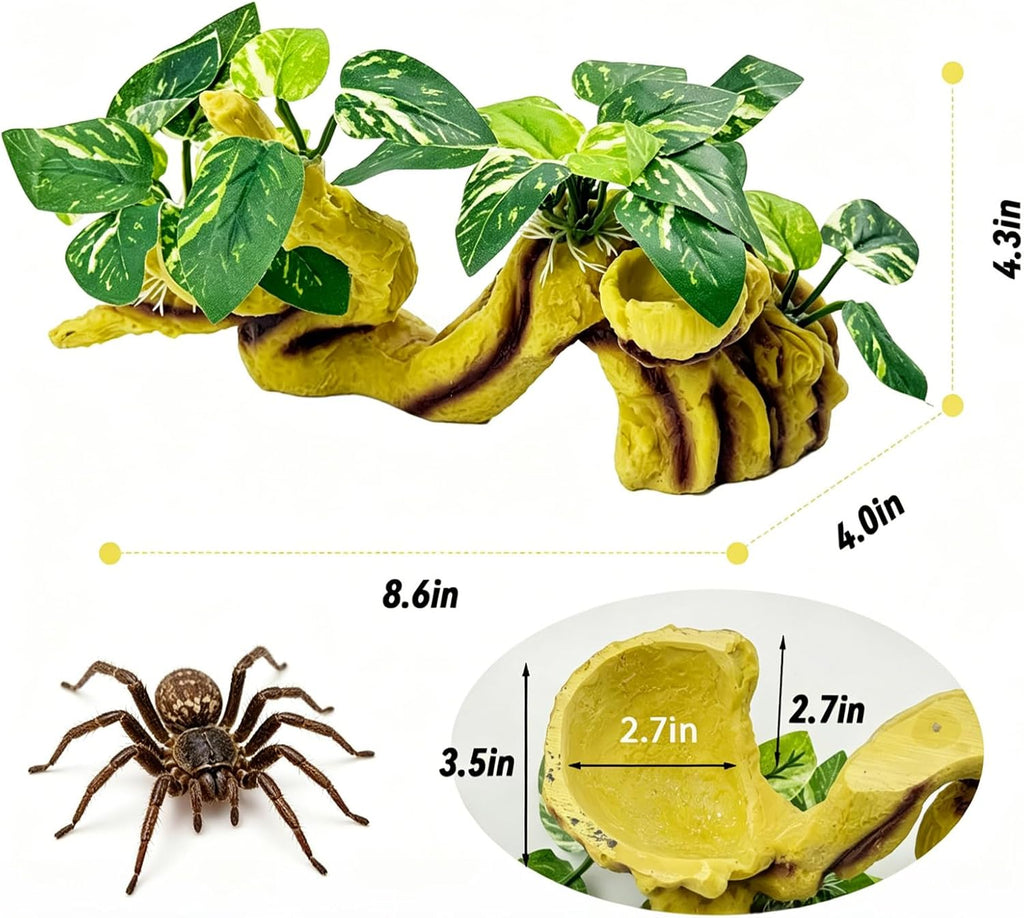Climbing Branches for Crested Gecko, Resin Branches for Reptiles, Branches for Reptile Tank for Crested Gecko Frog Corn Snake Lizard Spider(Yellow)