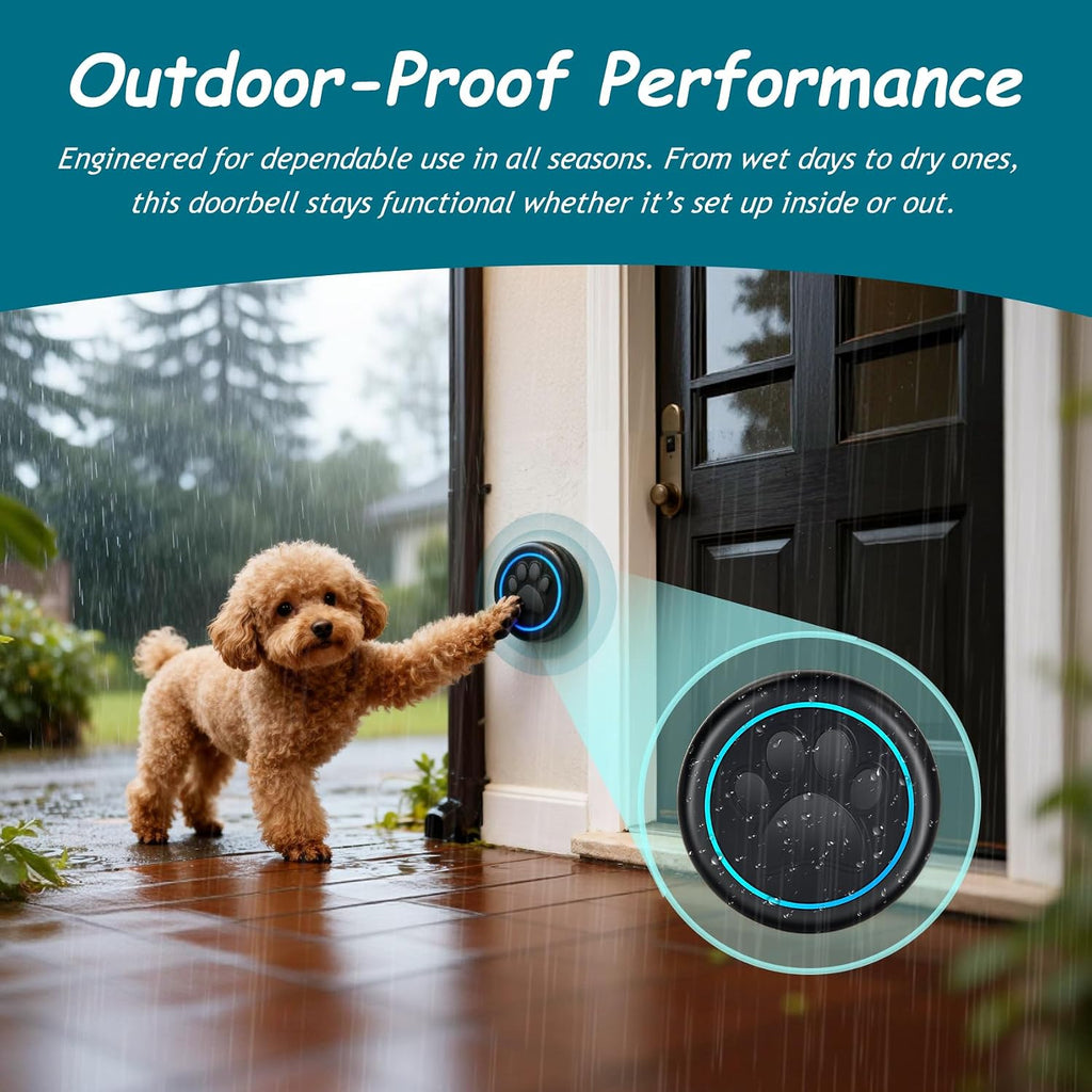 Halo Paw Smart Dog Door Bell–BK Dog Bells to Go Outside (1 Bell & 1 Chime)