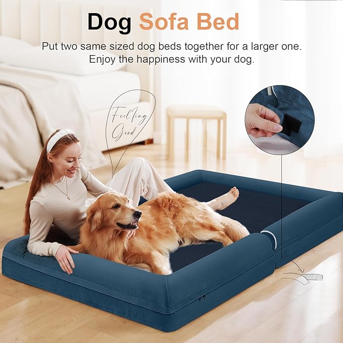 Large Dog Bed Orthopedic Washable: Beds Bolster XL Bed Large Big Dogs Egg Crate - Image 3