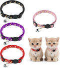 Jeffdad 4Pcs Cat Collar with Bells, Breakaway Cat Collars Kitten Collar Moons by Jeffdad