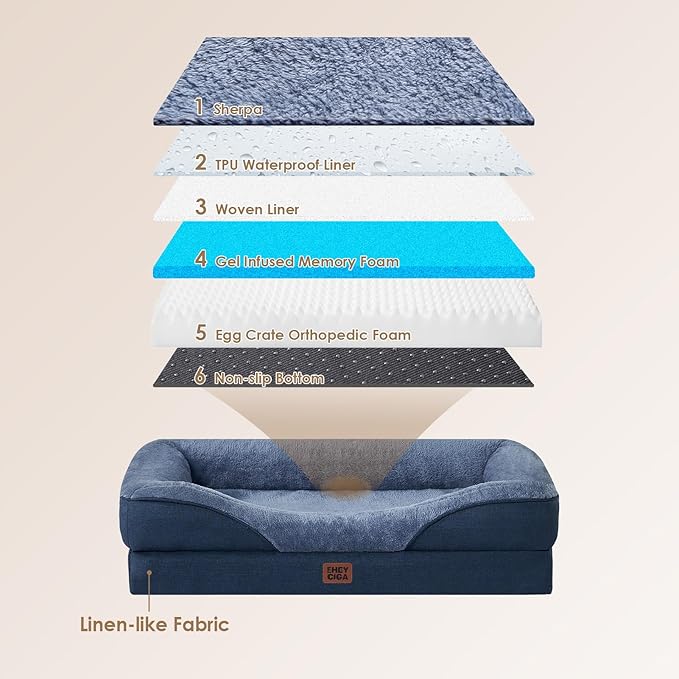 EHEYCIGA Orthopedic XL Dog Bed for Large Sized Dog, Waterproof Liner & Washable - Image 5