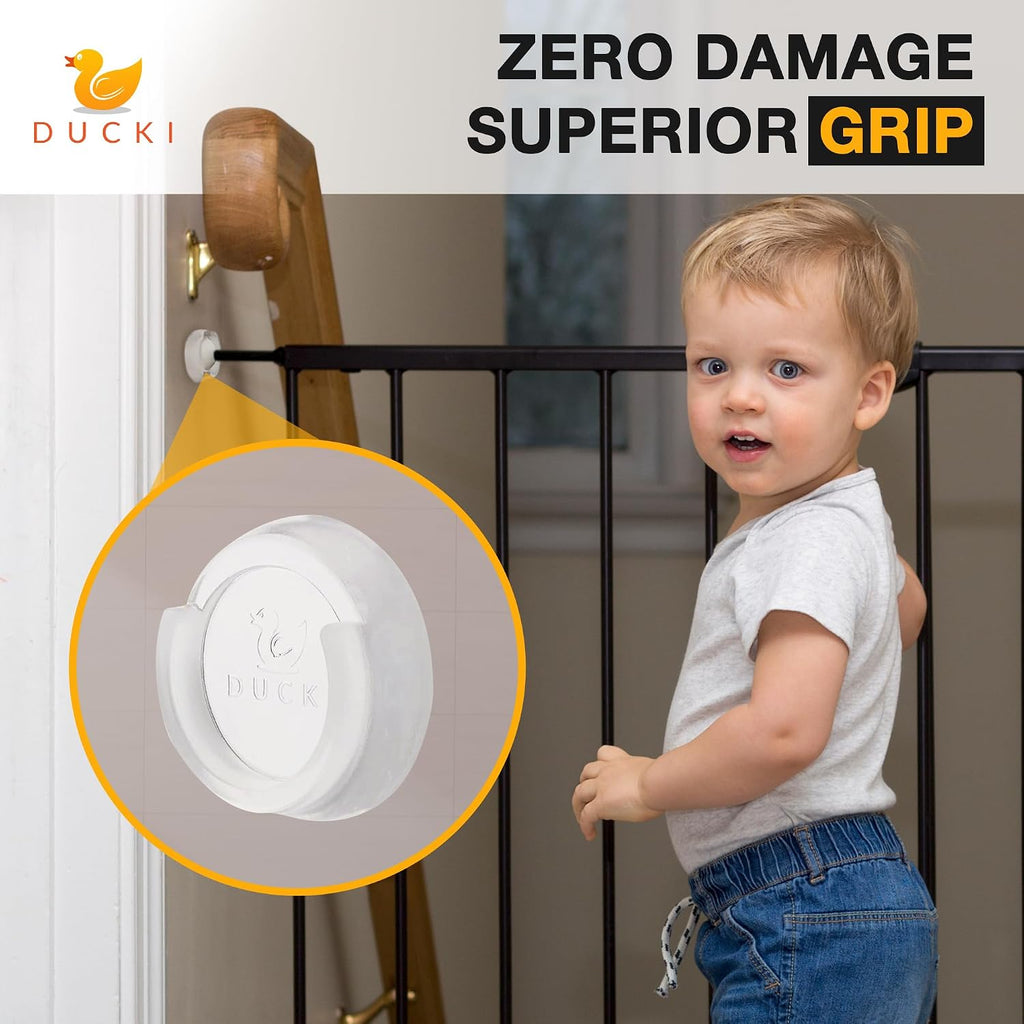 Wall Protector for Baby Gate - Self-Adhesive Clear Doorway Guard - 4 Pack
