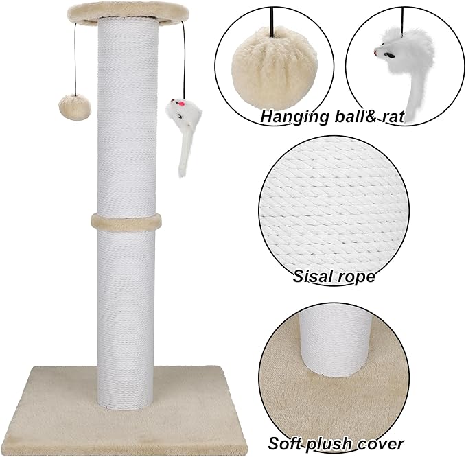 Cat Scratching Post 34 Inches Heavy Duty and Thicker Cat Scratching Post Sisal - Image 5