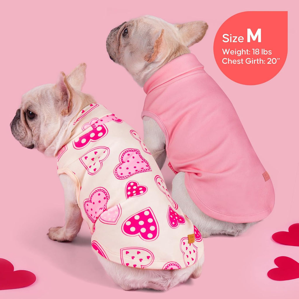 KYEESE 3Pack Valentines Dog Sweater, Warm Turtleneck Small Dog Sweater, Soft Dogs Sweaters for Small Dogs, Fleece Pet Clothes, Stretchy Pet Sweatshirt, Comfy Pets Shirt Vest, M