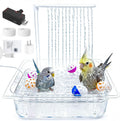 Parrot Bird Bath with Pump,Large Automatic Parrot Parakeet Shower Fountain