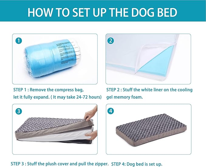 Orthopedic Memory Foam Bed for Medium Dogs, Cooling Crate Mat - Image 6