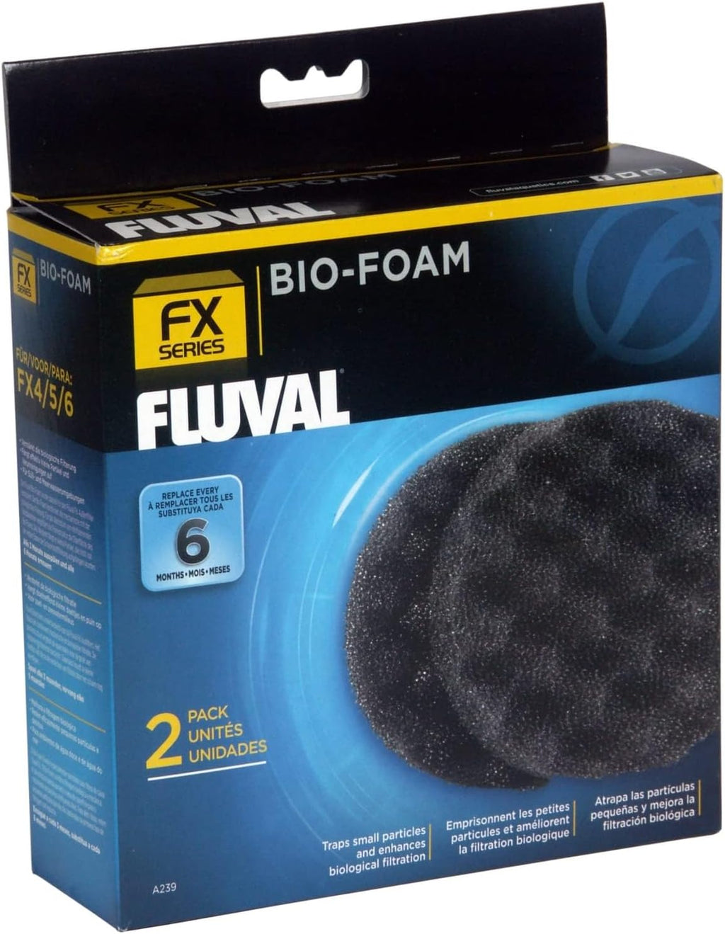 Fluval FX4/FX5/FX6 Bio-Foam, Replacement Aquarium Filter Media, 2-Pack, A239