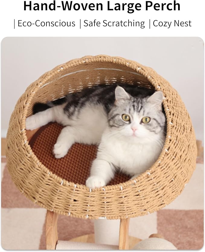 Wood Cat Tree for Large Cats, Modern Cat Tree Tower - Image 4