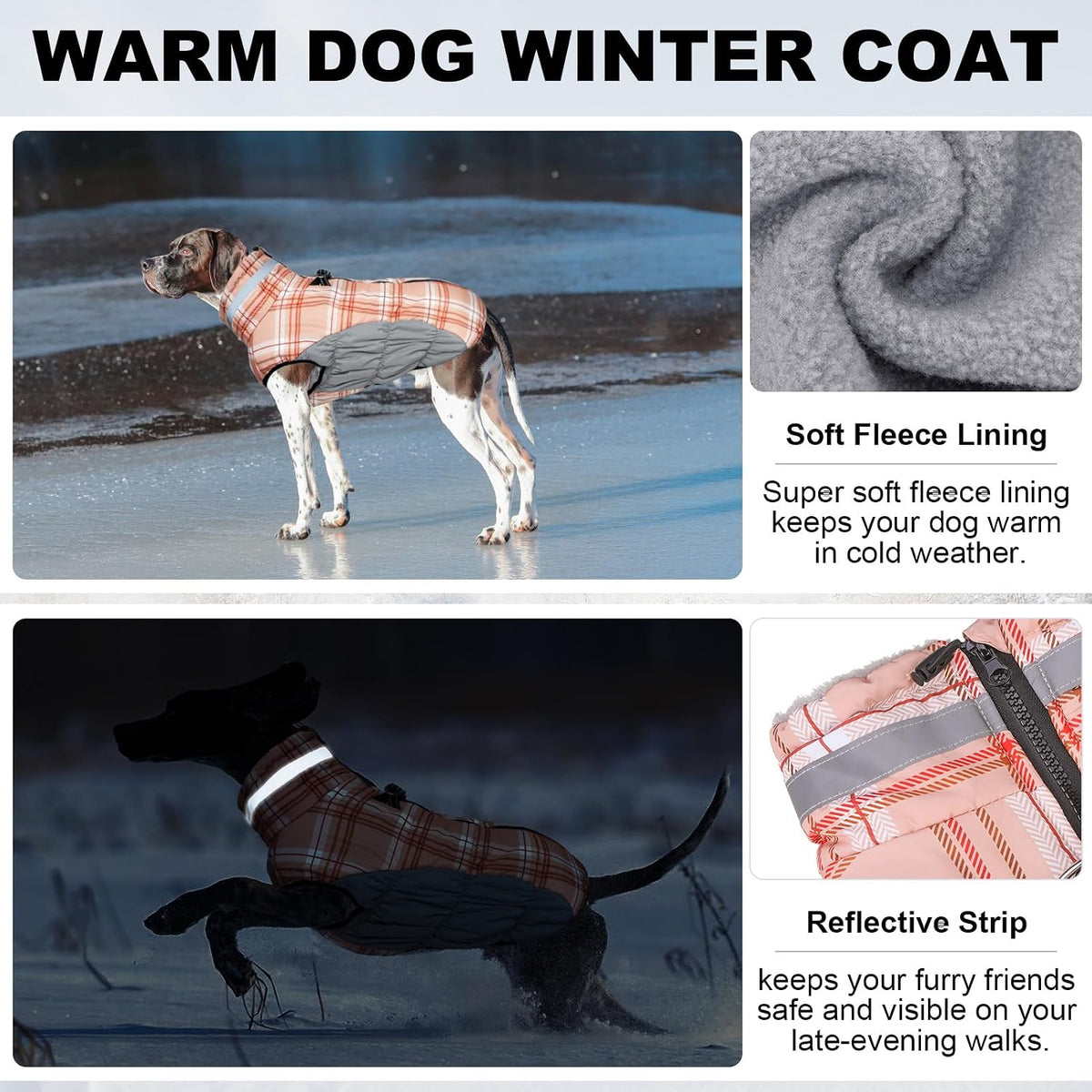 BEAUTYZOO Dog Winter Coat with Harness Built in, Waterproof Puffer Jacket