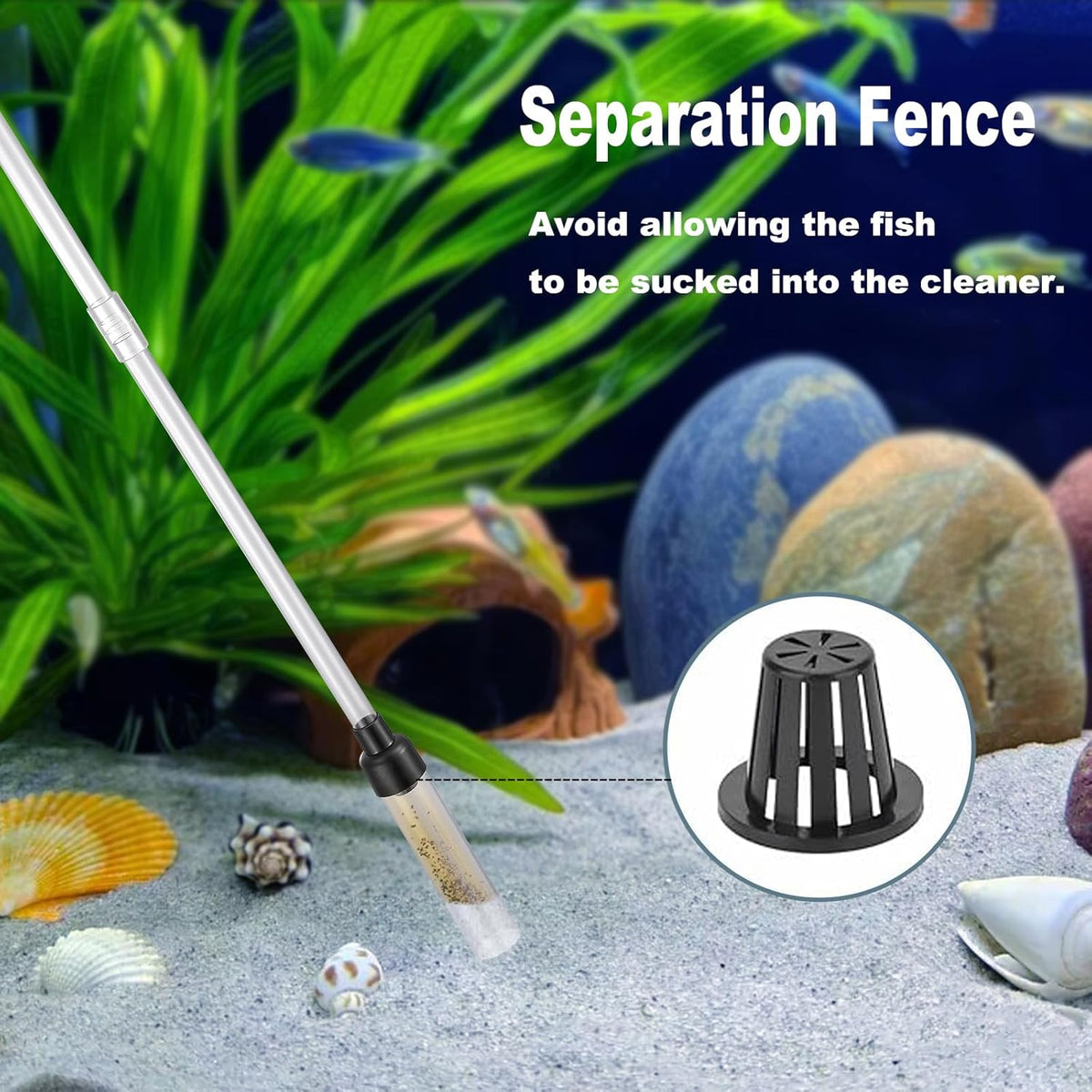 Carefree Fish Aquarium Gravel Vacuum Sand Cleaner Fish Tank Water Changer