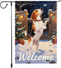 Beagle Dog Welcome Garden Flag 12x18 Inch Double Sided Christmas Burlap Yard by Unknown