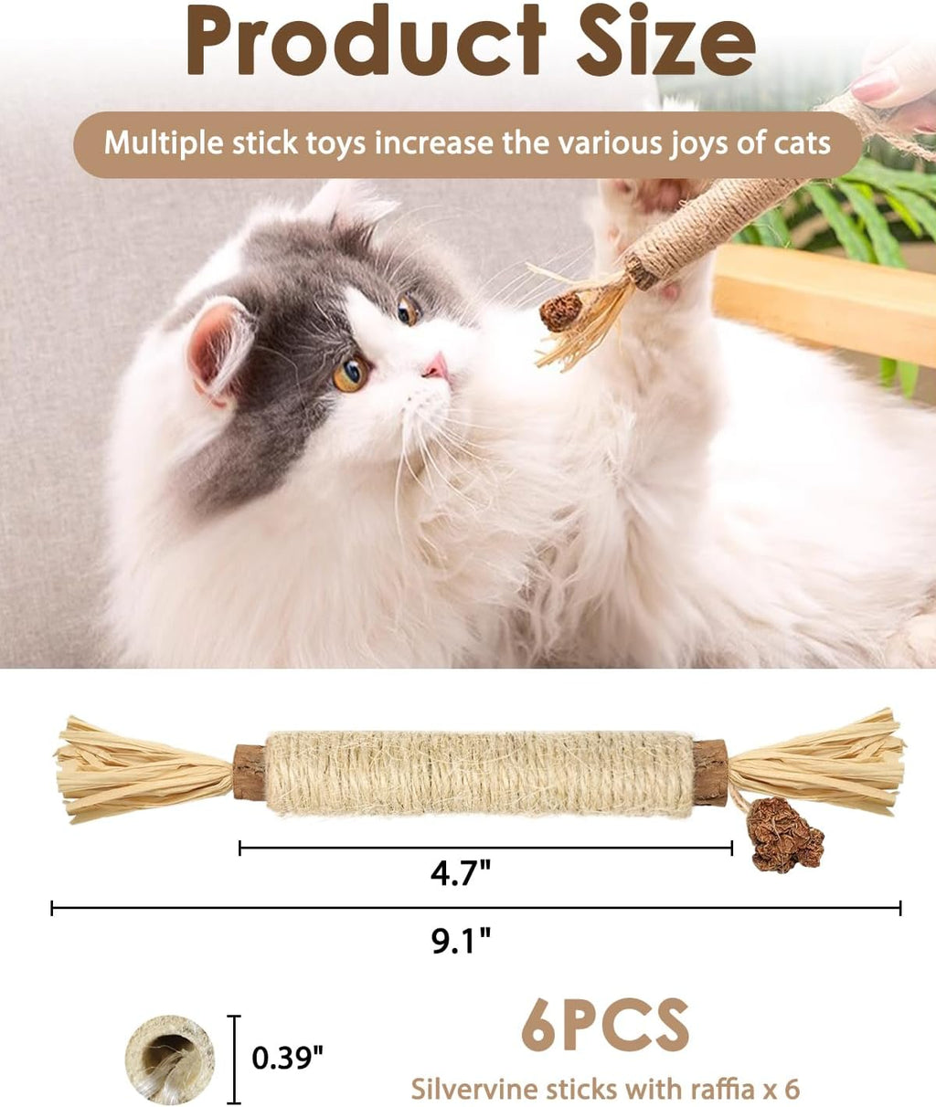 Tocirelo Silvervine Stick for Indoor Cats, Kitten Chew Toys