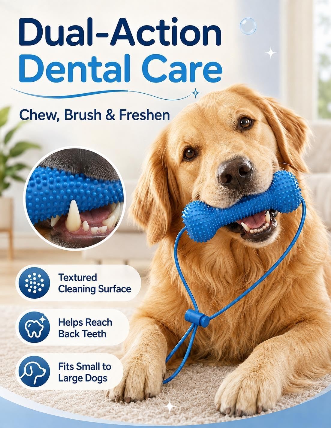 4PCS Dog Toothbrush Helper Pet Dental Brushing Toy Mouth Cleaning Brush
