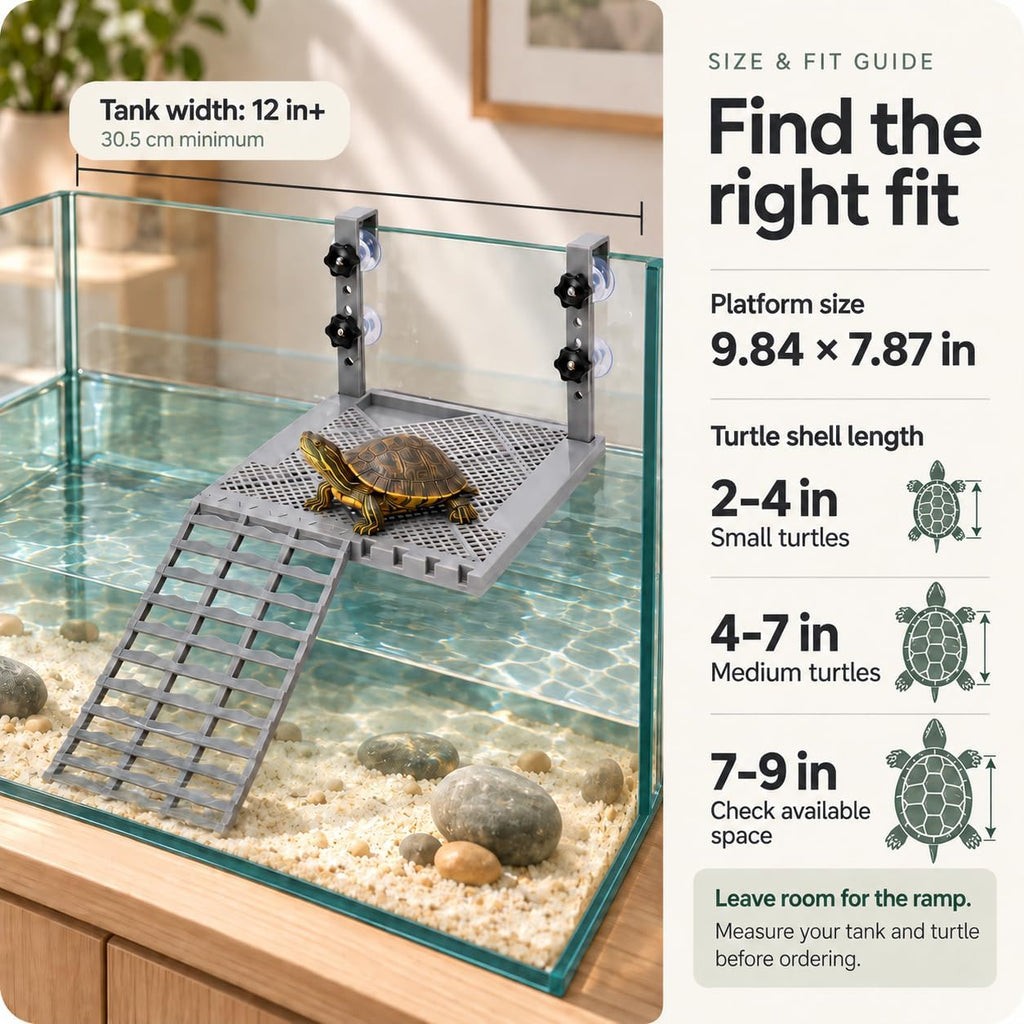 Hanging Turtle Basking Platform with Ramp, Turtle Tank Accessories
