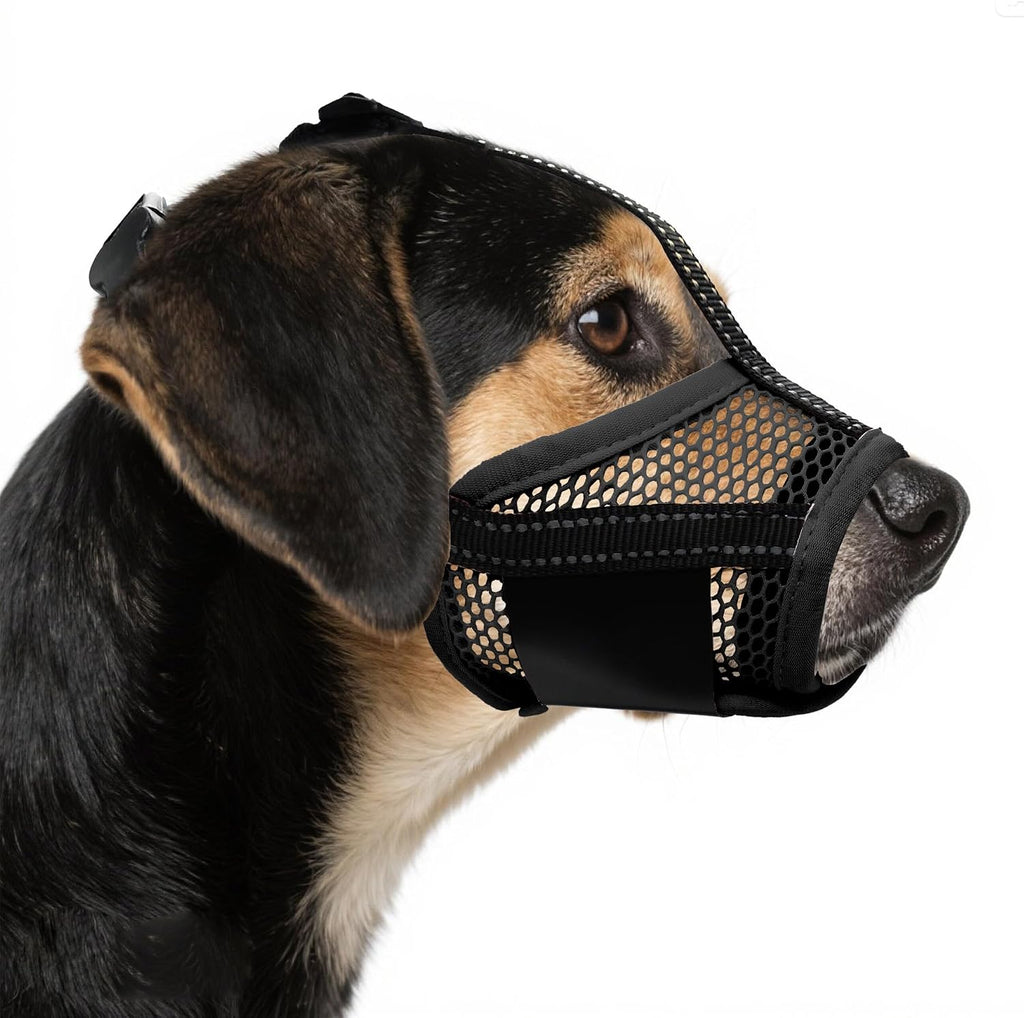 Dog Muzzle with Air Mesh Reflective Straps Allows Panting Drinking