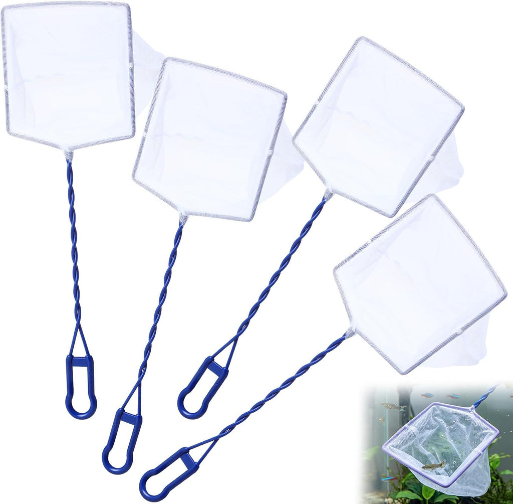 4 Pcs 6 Inch Aquarium Fish Net Soft Mesh for Fish Tank