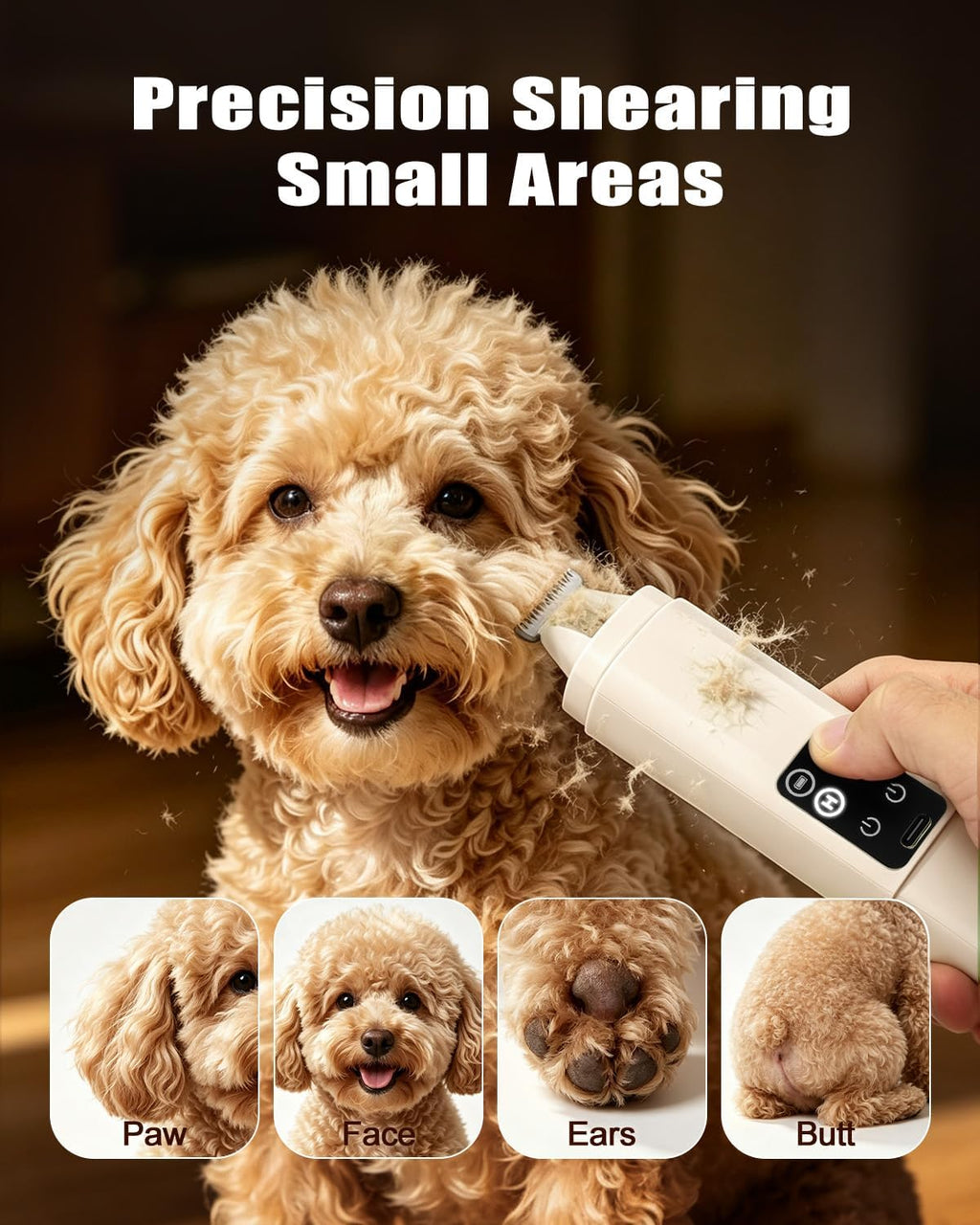2-in-1 Quiet Dog Nail Grinder & Paw Trimmer Kit with LED Light