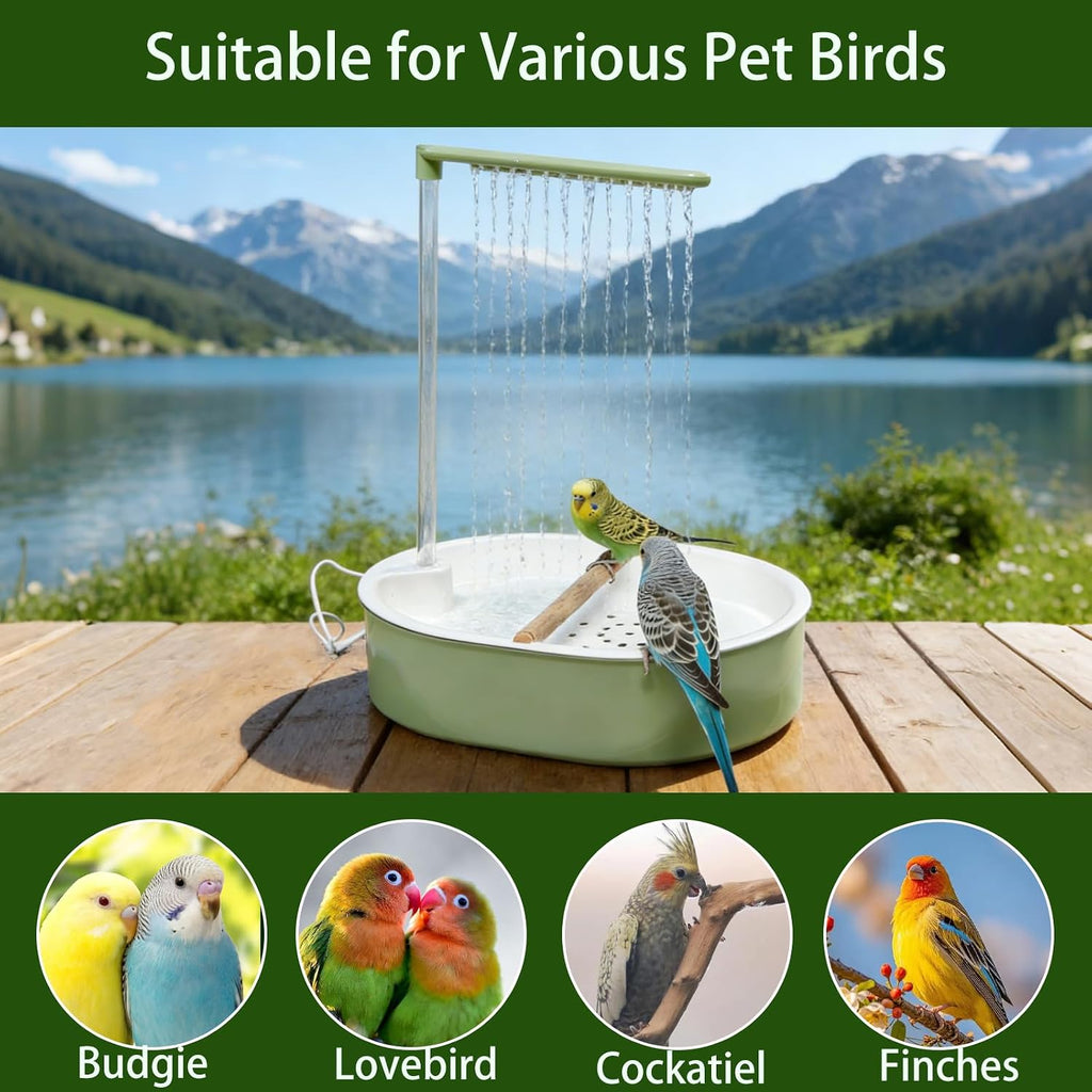kathson Large Bird Bath Shower,Automatic Parrot Bathtub Fountain