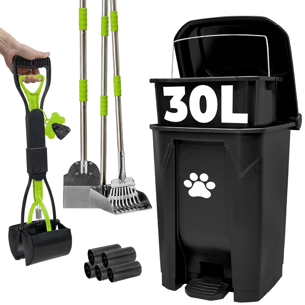 20L Dog Poop Trash Can Outside, Pet Waste Trash Can Container Odor Control