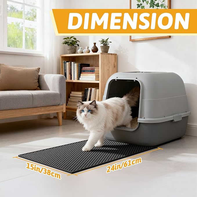 Pieviev Cat Litter Mat Double Layer Waterproof Urine Proof Trapping Mat 1 Pack) - Image 2